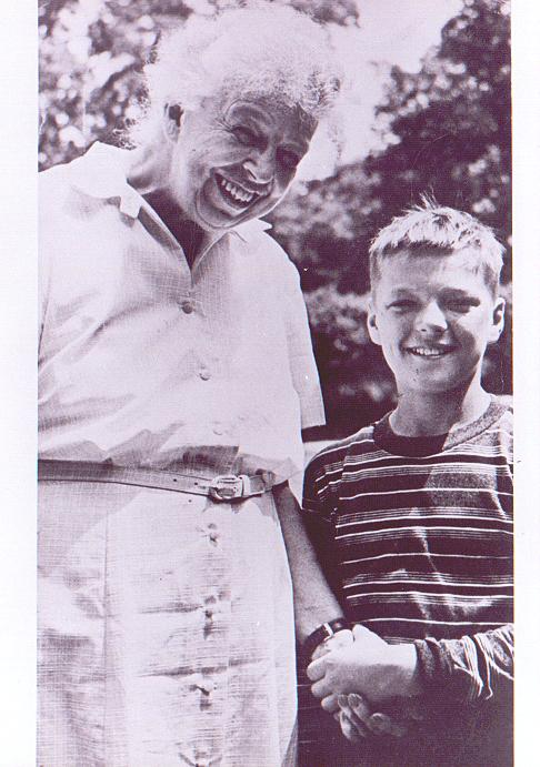 the late First Lady, Mrs. Eleanor Roosevelt and Cliff Arnesen at the Wiltwyck School for Boys